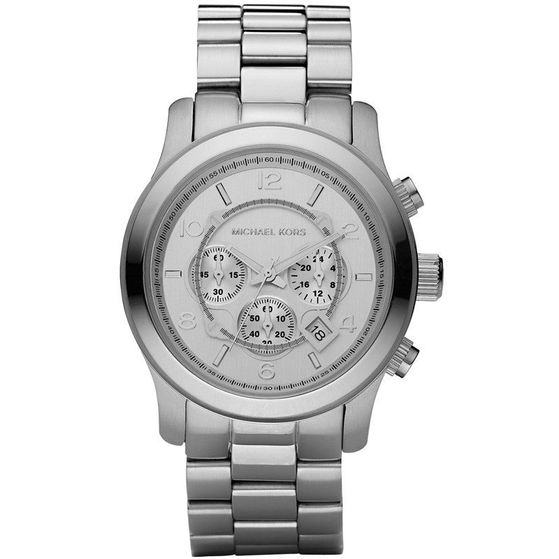 Michael Kors Runway silver-tone chronograph men's watch with multi-subdial dial and steel bracelet