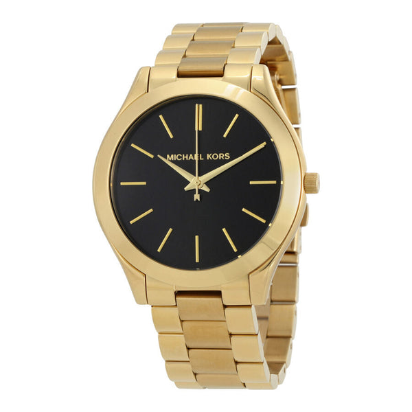 Michael Kors Slim Runway Black Dial Gold-tone Ladies Watch #MK3478 - Watches of New Zealand