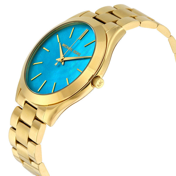 Michael Kors Slim Runway Blue Mother of Pearl Dial Ladies Watch MK3492 - Watches of New Zealand #2