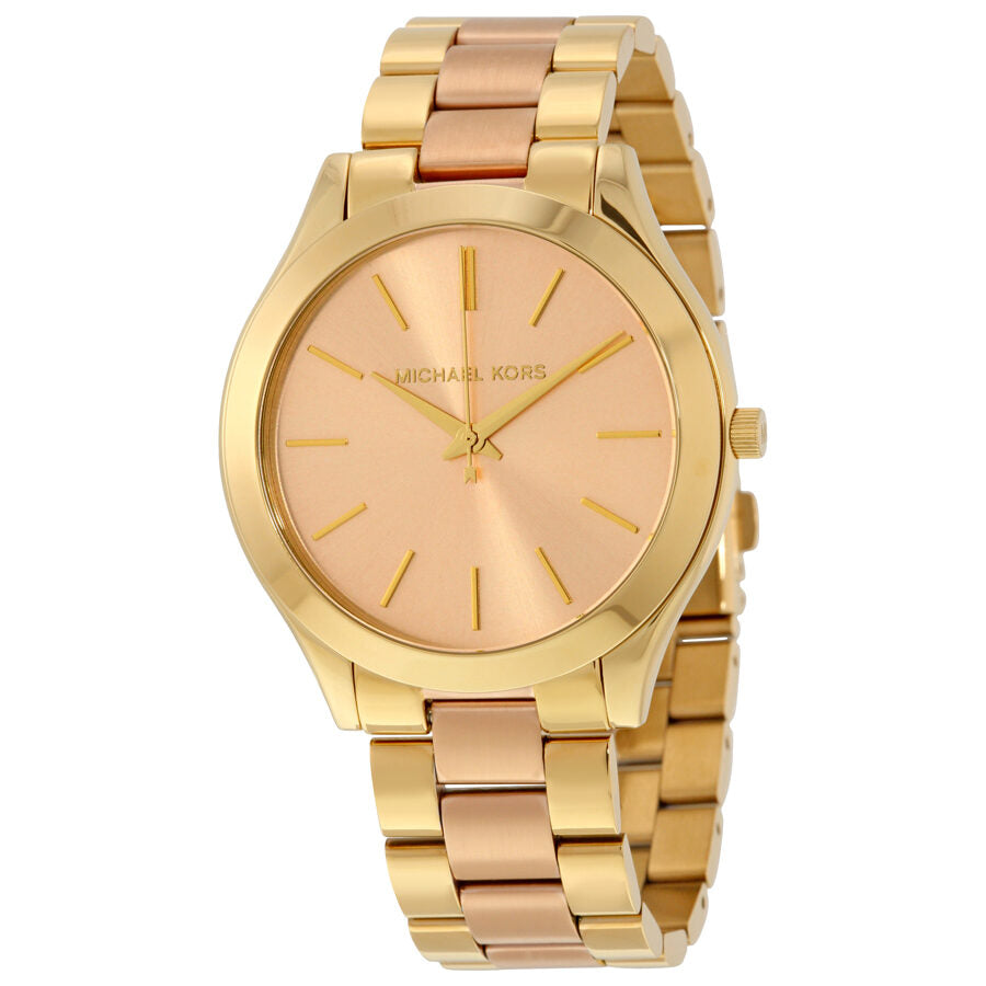 Michael Kors Slim Runway Pink Dial Two-tone Women's Watch - MK3493