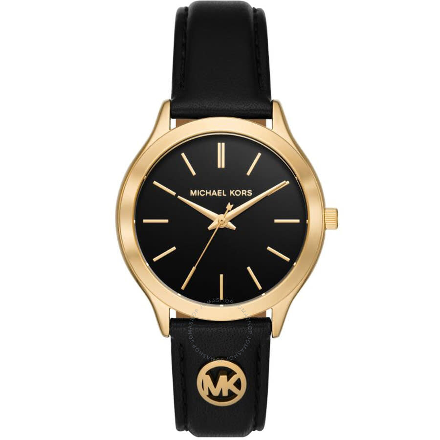 Michael Kors Slim Runway Quartz Black Dial Ladies Watch MK7482