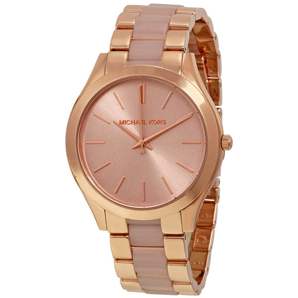 Michael Kors Slim Runway Rose Dial Rose Gold-tone Ladies Watch #MK4294 - Watches of New Zealand