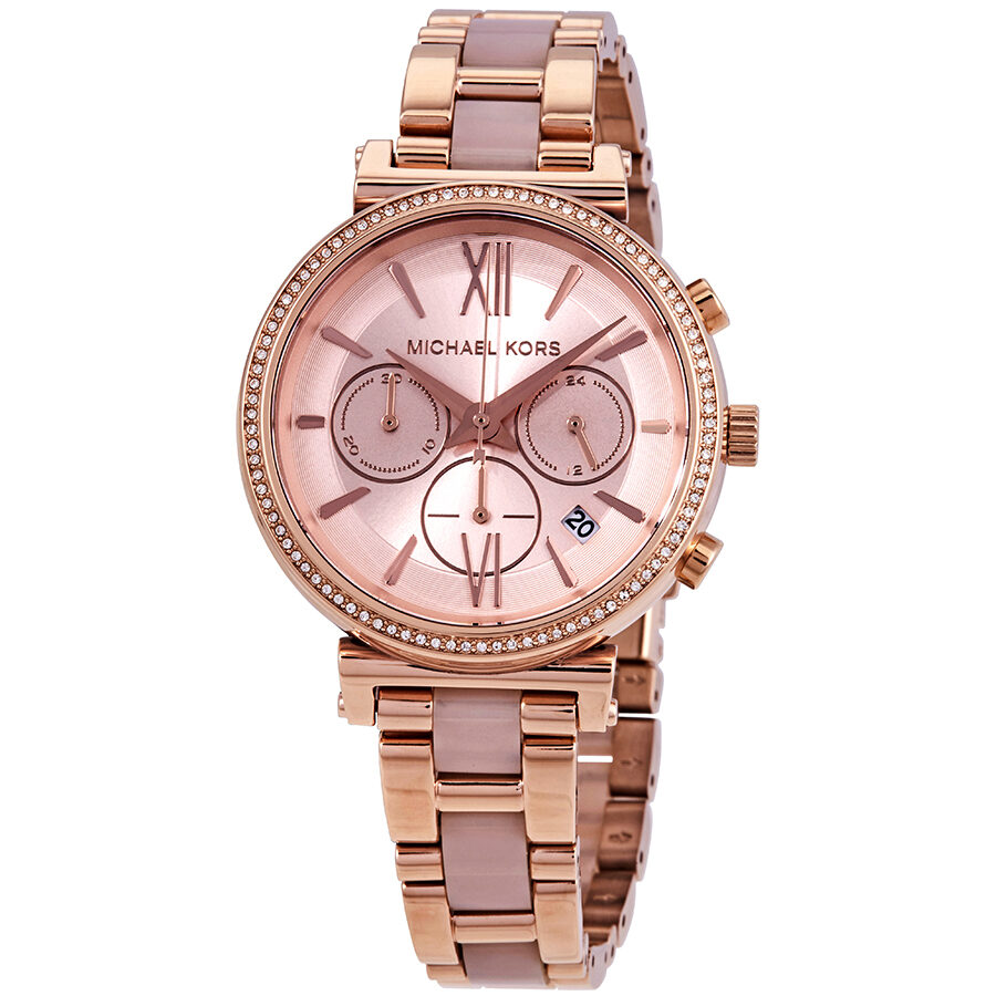 Michael Kors Sofie Chronograph Rose Dial Ladies Watch MK6560