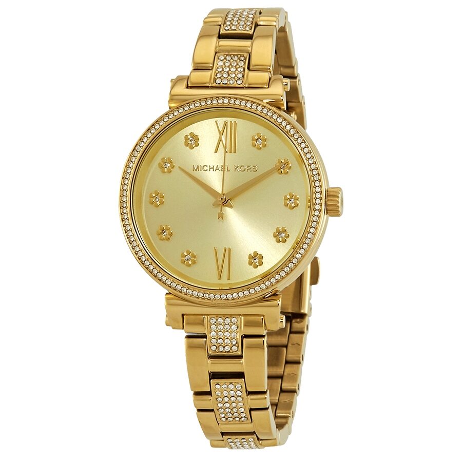 Michael Kors Sofie Pave Crystal Gold Dial Ladies Watch MK3881