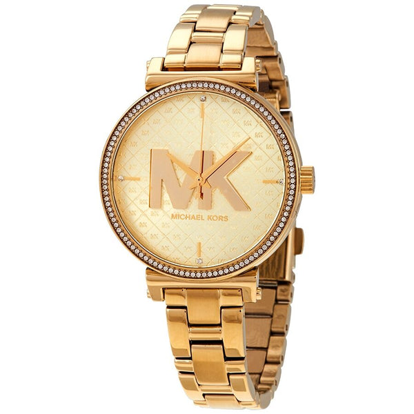 Michael Kors Sofie Quartz Crystal Gold Dial Ladies Watch MK4334 - Watches of New Zealand