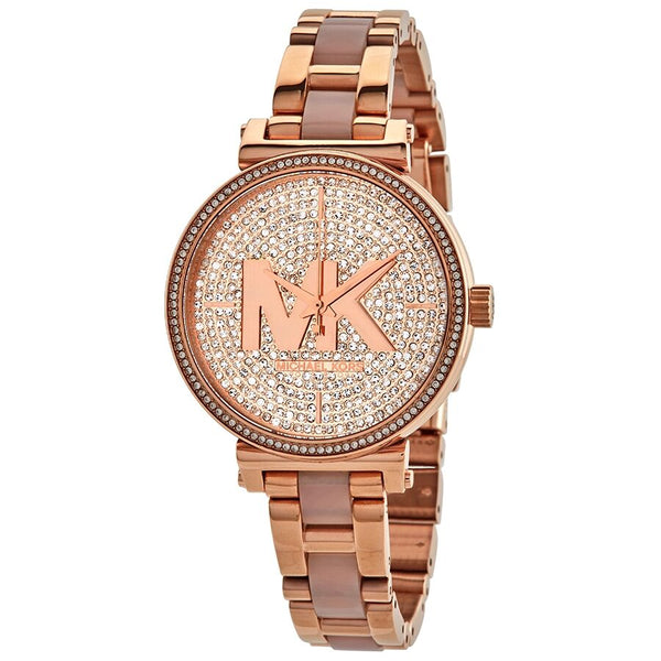 Michael Kors Sofie Quartz Crystal Rose Gold Dial Ladies Watch MK4336 - Watches of New Zealand
