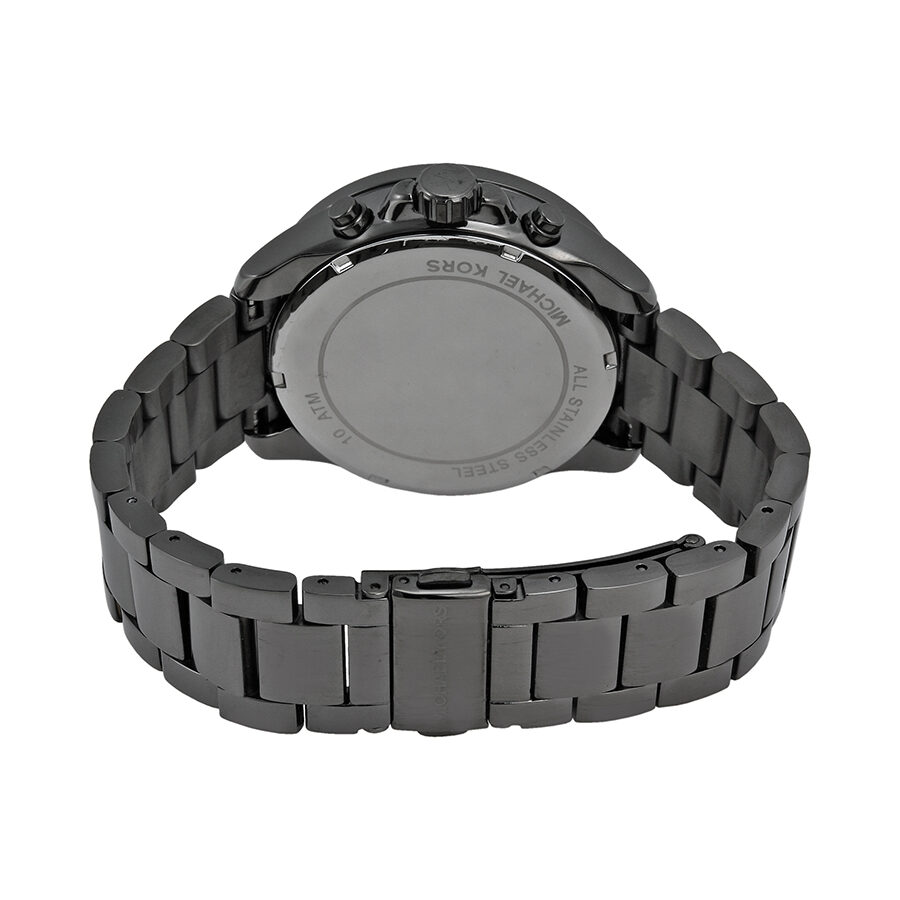 Michael Kors Wren Chronograph Blue Crystal Pave Dial Gunmetal Ion-plated Men's Watch MK6097