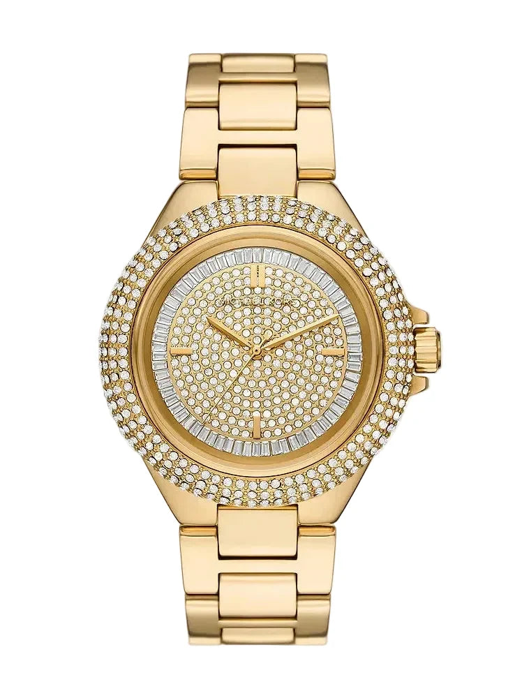 Michael Kors Corsica gold-tone women's watch with crystal-embellished dial and bezel
