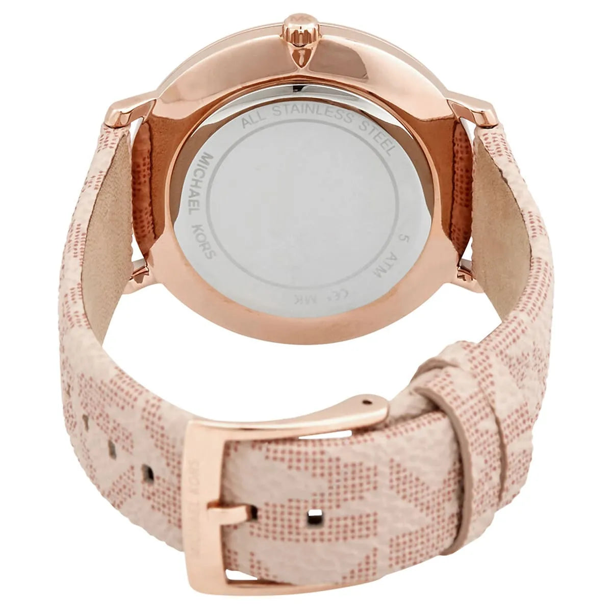 Michael Kors Pyper caseback showing stainless steel with model number 2859 engraving