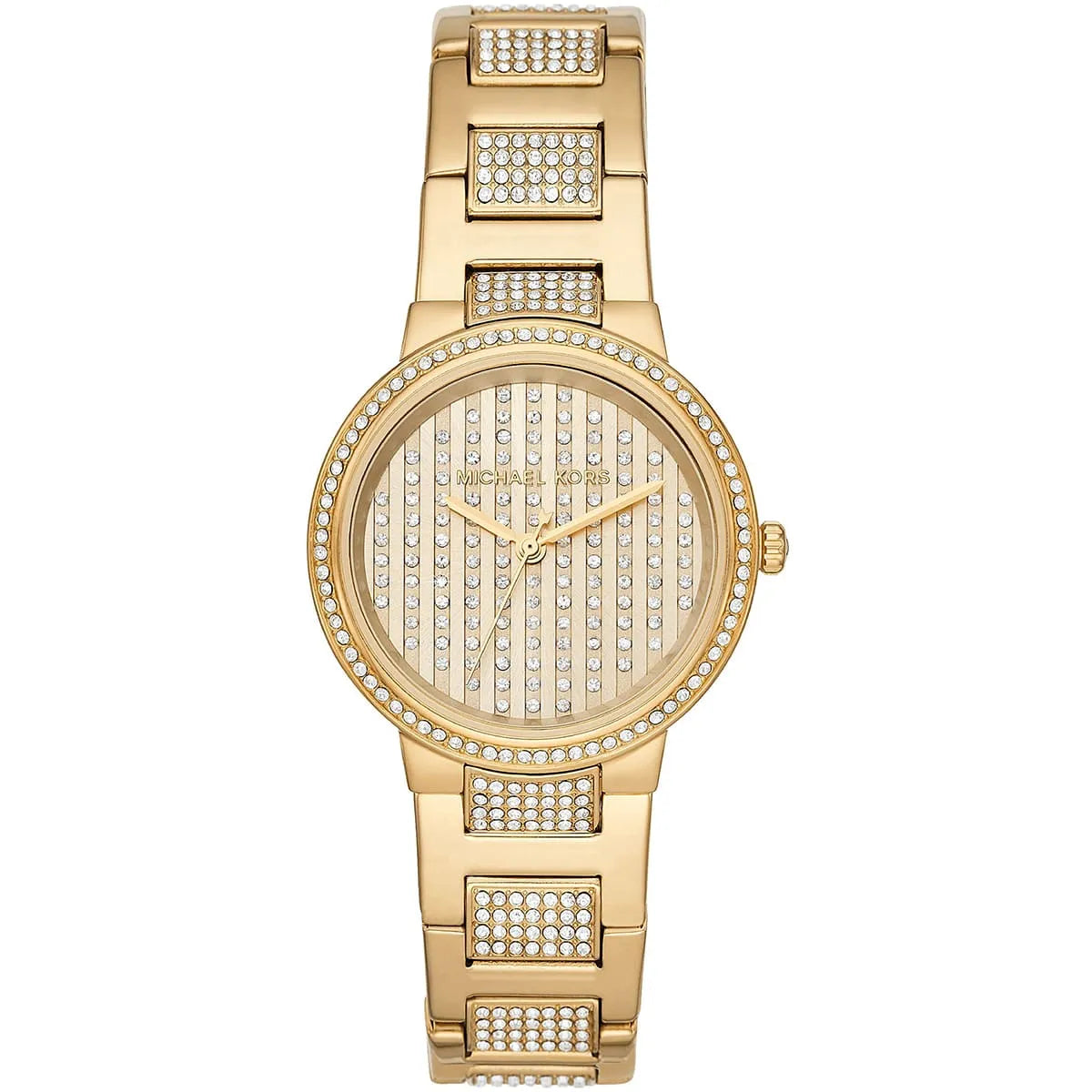Michael Kors Gabbi gold-tone women's watch with crystal-paved dial and bracelet