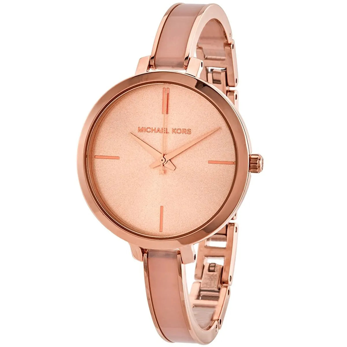 Michael Kors Jaryn Analog Gold Dial Pink Steel Strap Watch For Women - MK4343