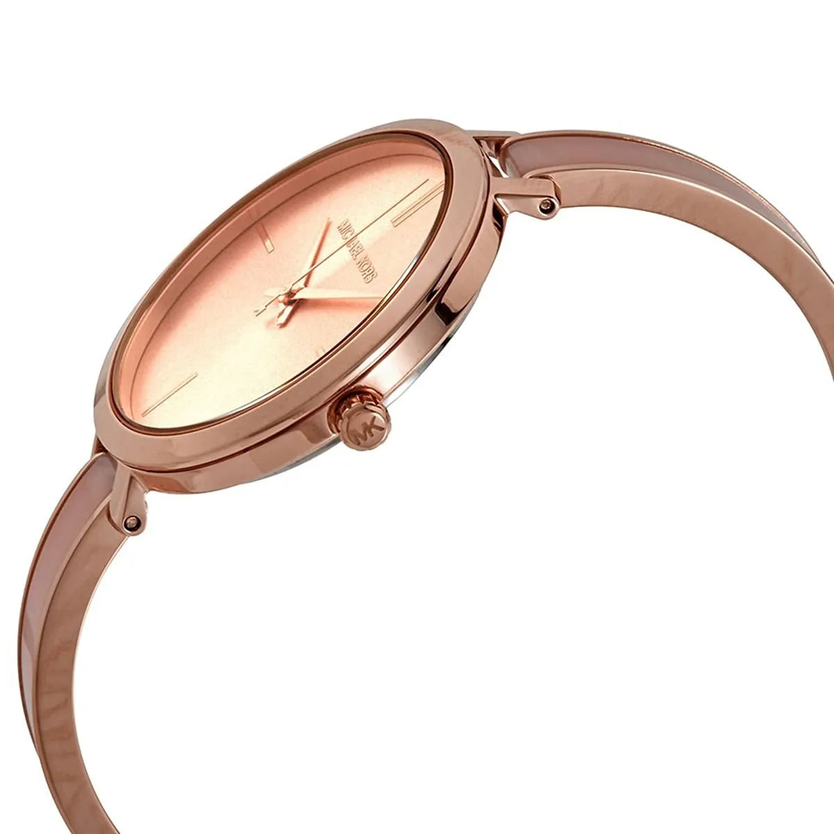 Michael Kors Jaryn Analog Gold Dial Pink Steel Strap Watch For Women - MK4343