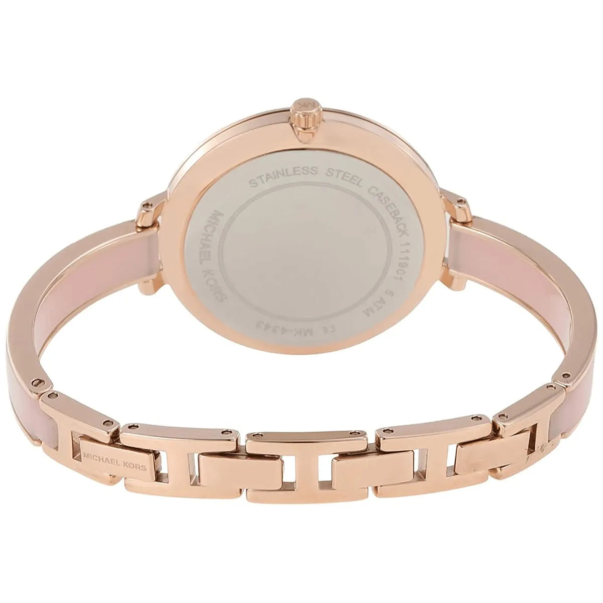 Michael Kors Jaryn Analog Gold Dial Pink Steel Strap Watch For Women - MK4343