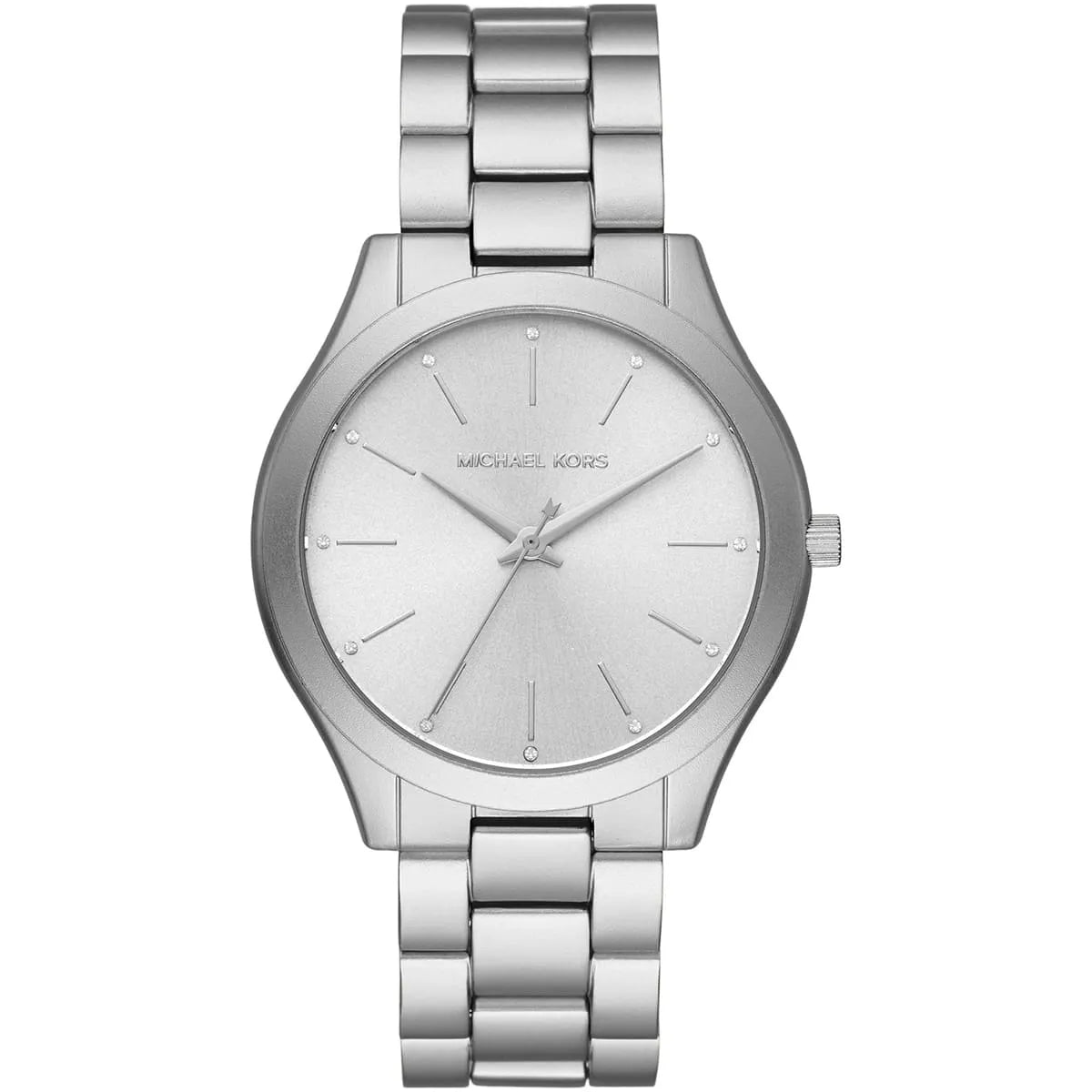 Michael Kors Slim Runway MK4502 silver dial watch with stainless steel strap