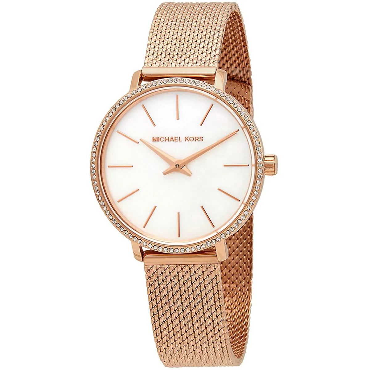 Michael Kors Mini Pyper White MOP Dial Rose-gold Women's Watch - MK4588