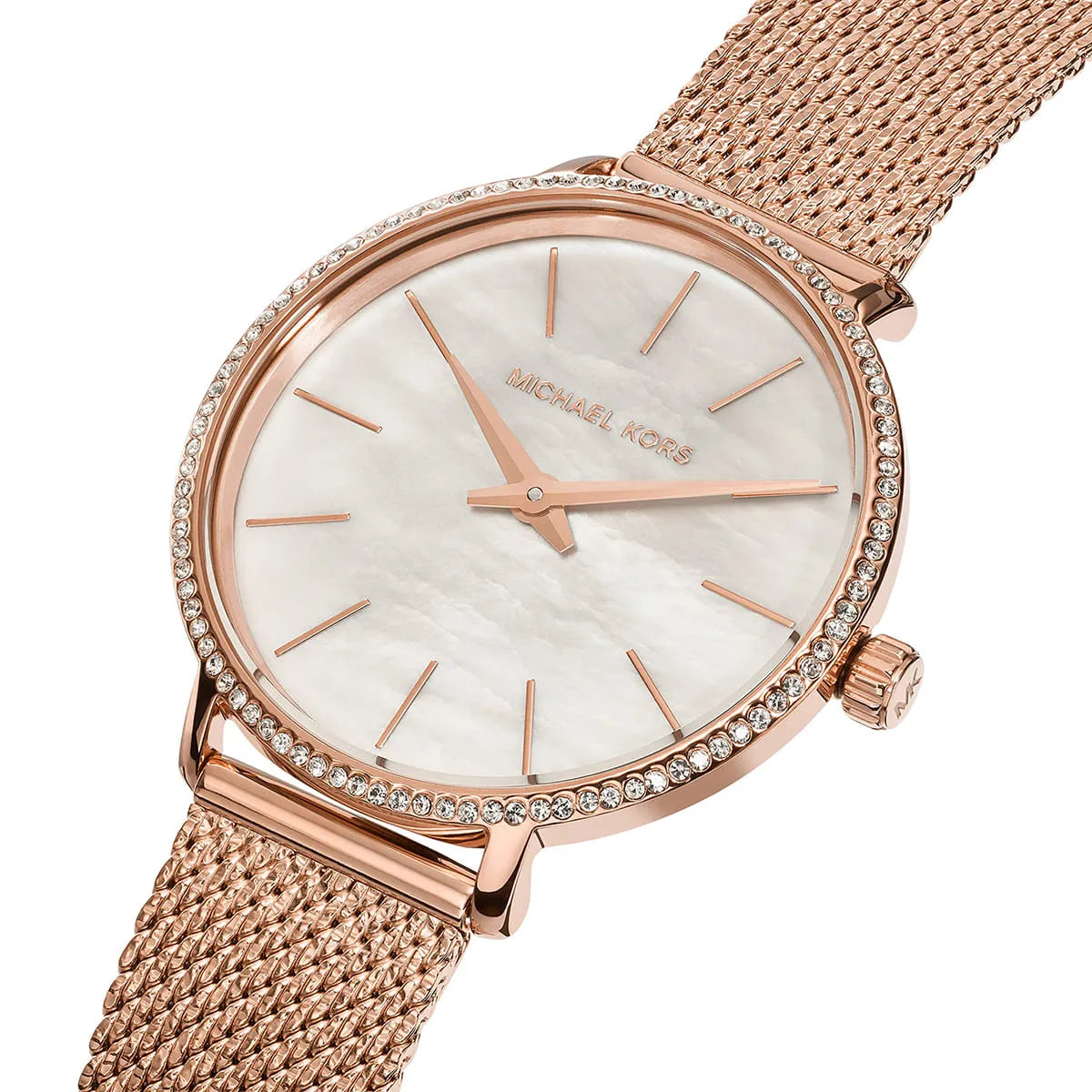 Michael Kors Mini Pyper White MOP Dial Rose-gold Women's Watch - MK4588