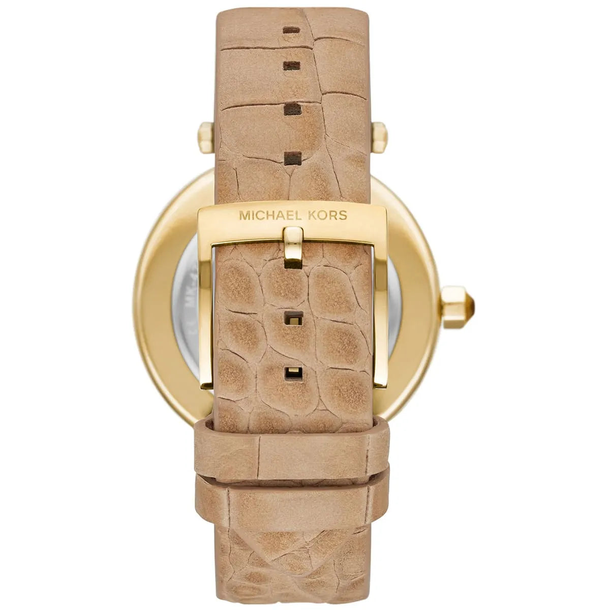 Michael Kors Parker MK4725 back view showing leather strap and case back