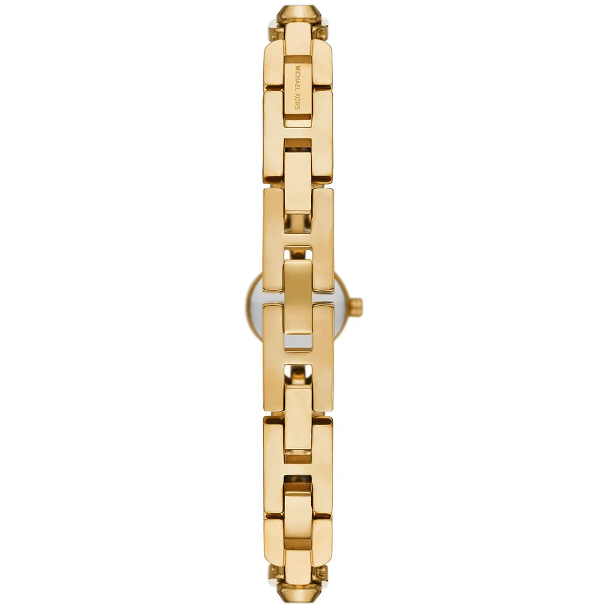 MK Astor Link watch side view showing full link bracelet and case profile