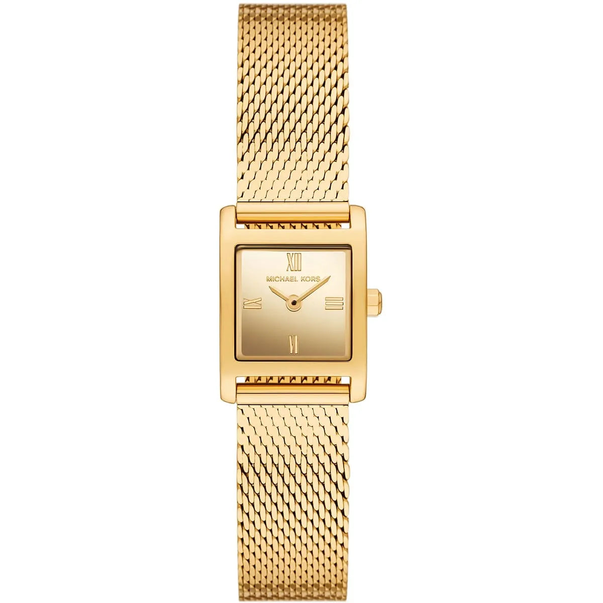 Michael Kors Georgie MK4959 women's watch with square gold dial and golden mesh strap