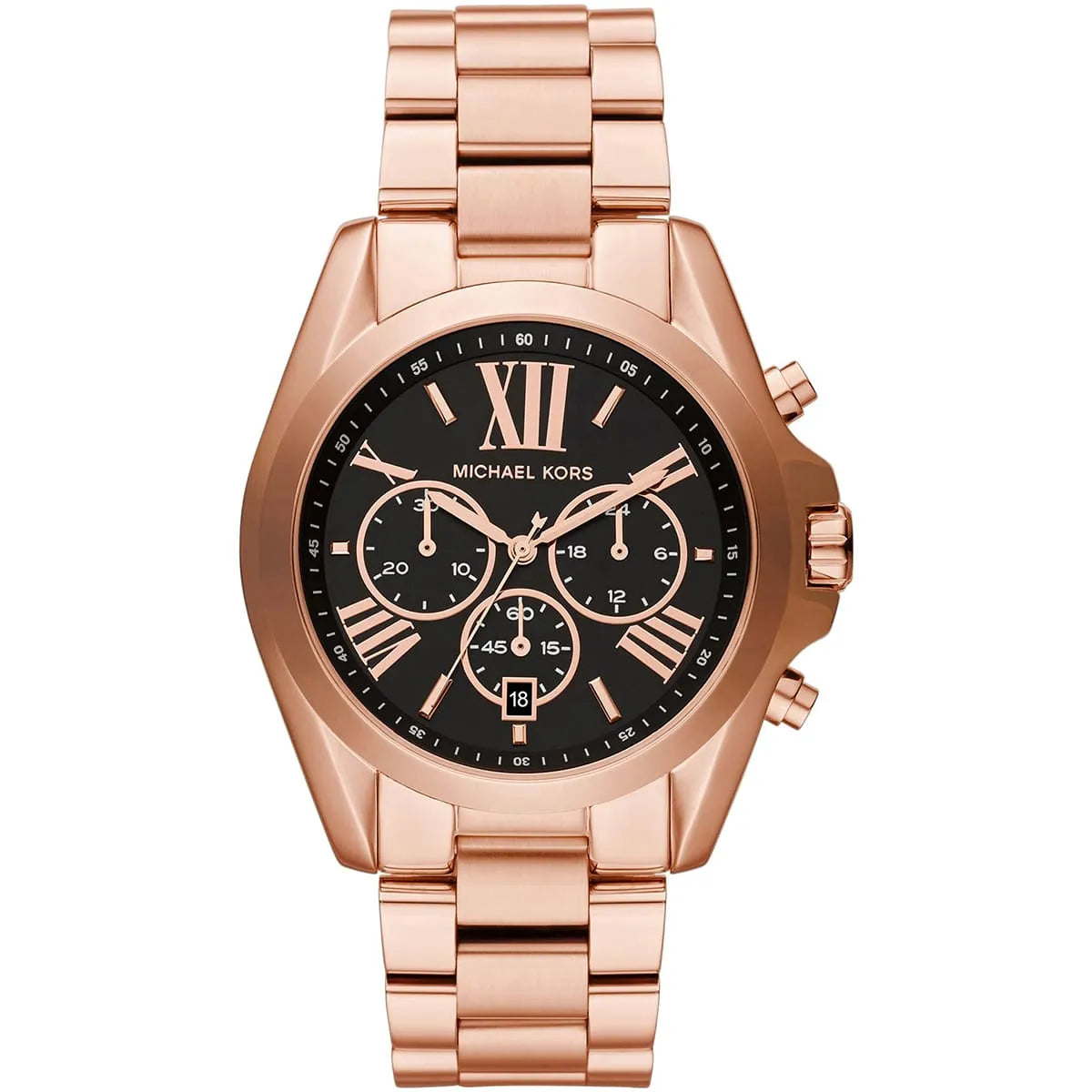 Michael Kors Bradshaw Black Dial Rose Gold Watch MK5854