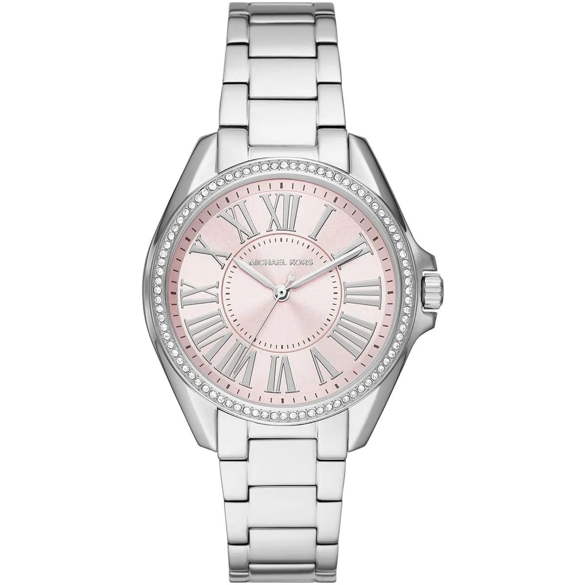 Michael Kors Kacie Three Hand Pink Dial Silver Steel Strap for Women's Watch - MK6929