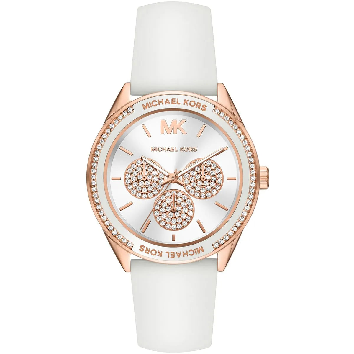 Michael Kors Oversized Sport Multifunction White Silicon Strap Women's Watch - MK6945