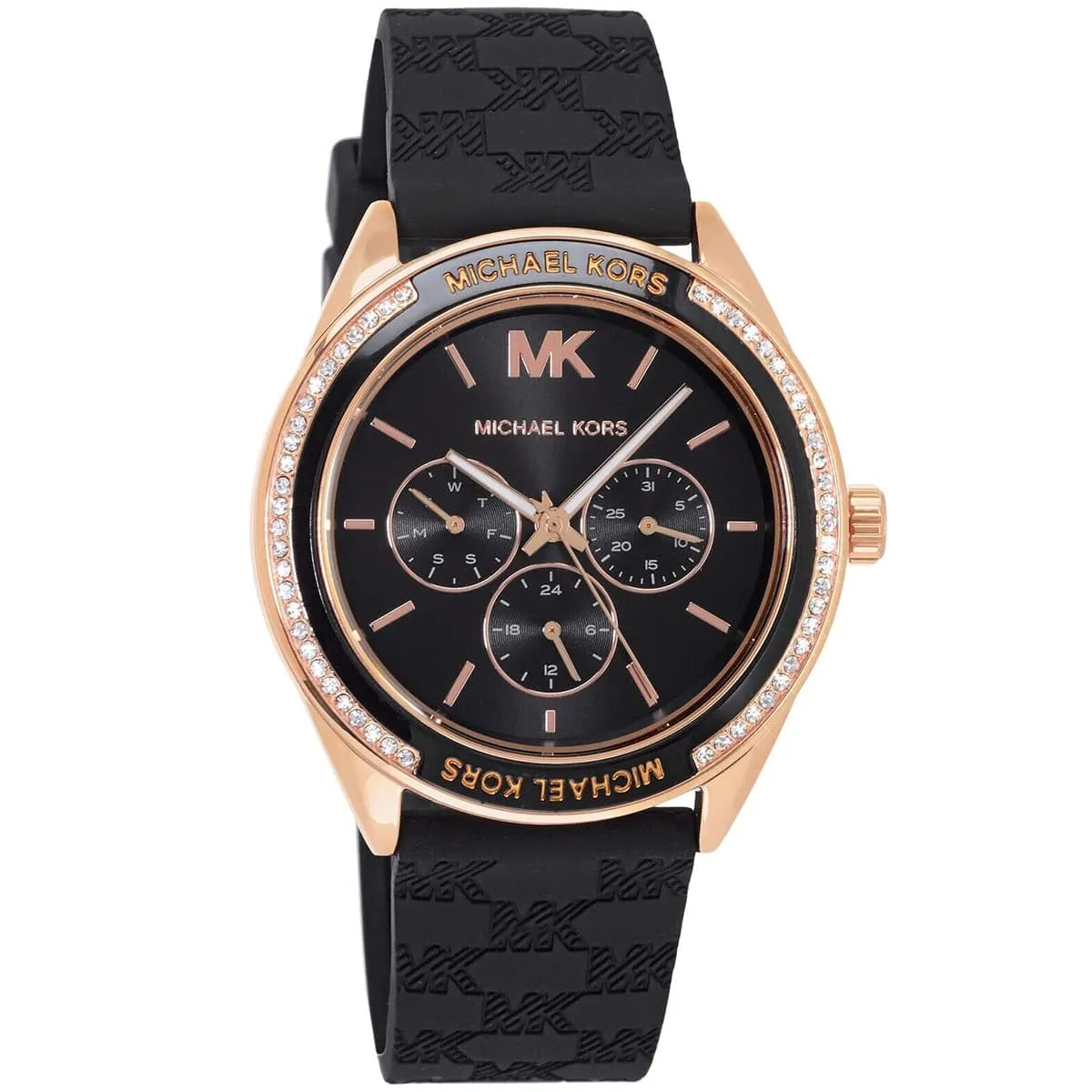 Michael Kors Oversized Jessa Multifunction Black Silicone Strap Women's Watch - MK7266