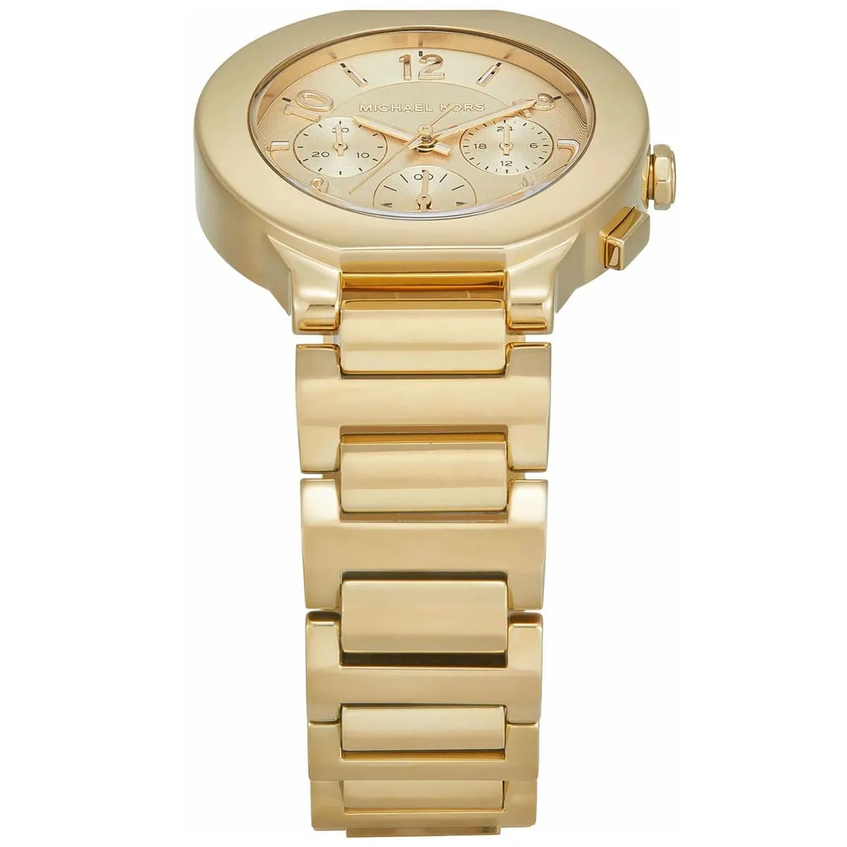 Michael Kors Oversized Gramercy Chronograph Quartz Gold Dial Ladies Watch MK7520