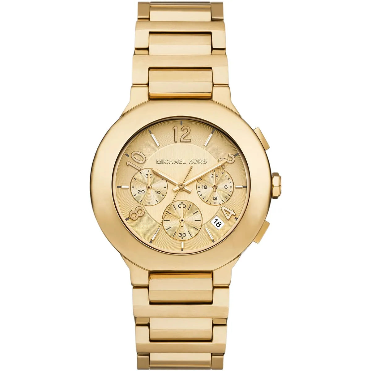 Michael Kors Oversized Gramercy Chronograph Quartz Gold Dial Ladies Watch MK7520