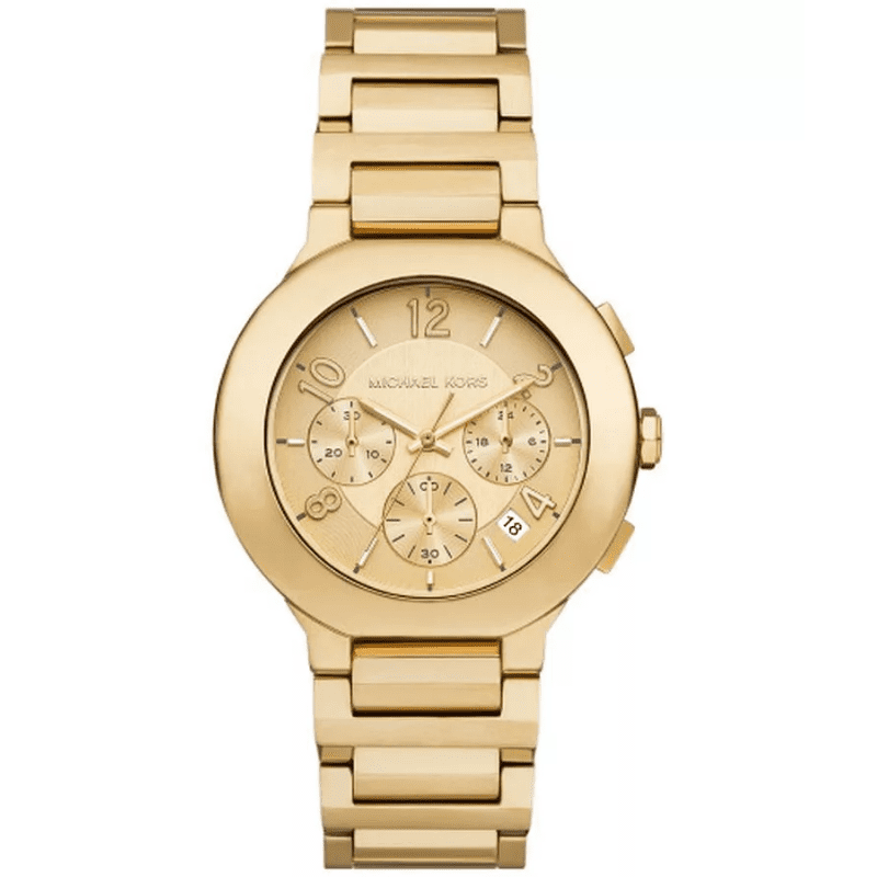 Michael Kors Oversized Gramercy Chronograph Quartz Gold Dial Ladies Watch MK7520