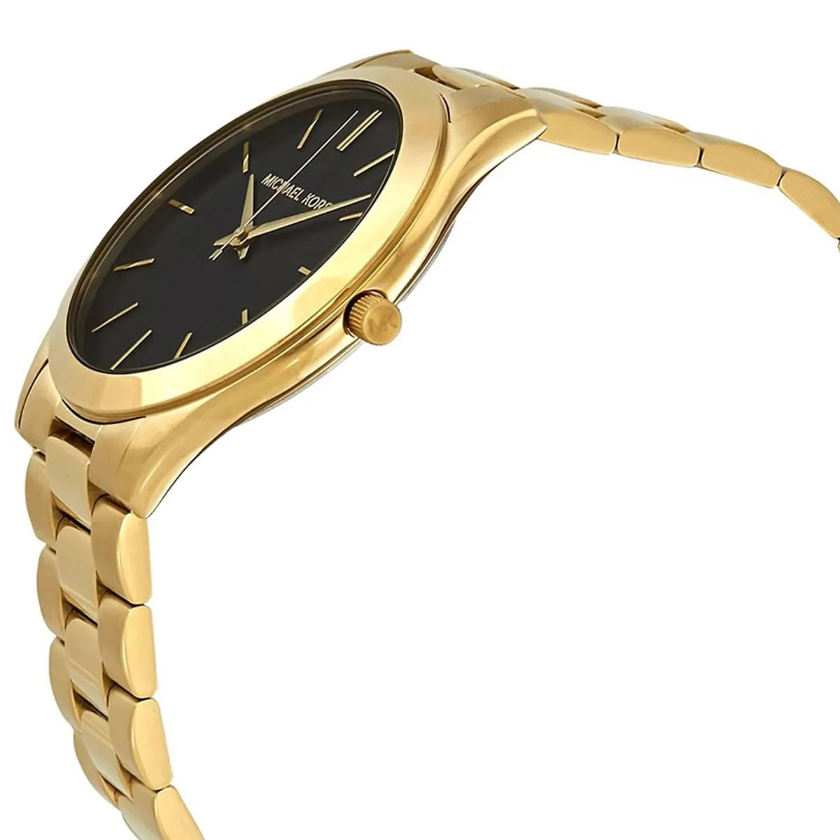 Side profile of Michael Kors Runway MK8621 watch showing case profile
