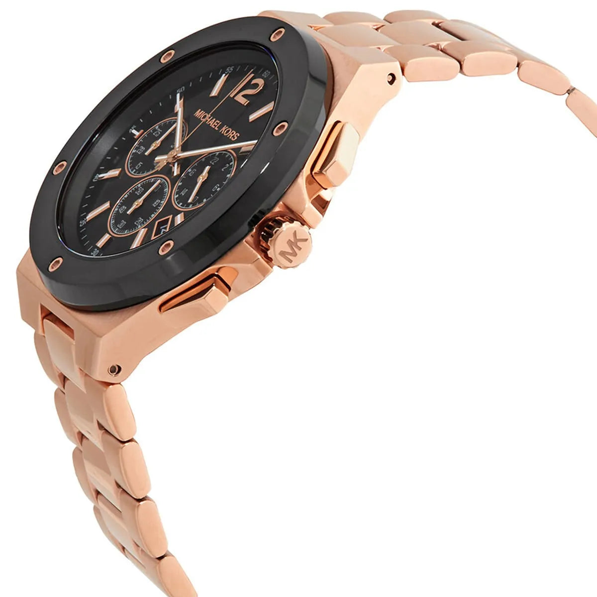 Michael Kors Lennox Chronograph Black Dial Rose-gold Men's Watch - MK8940