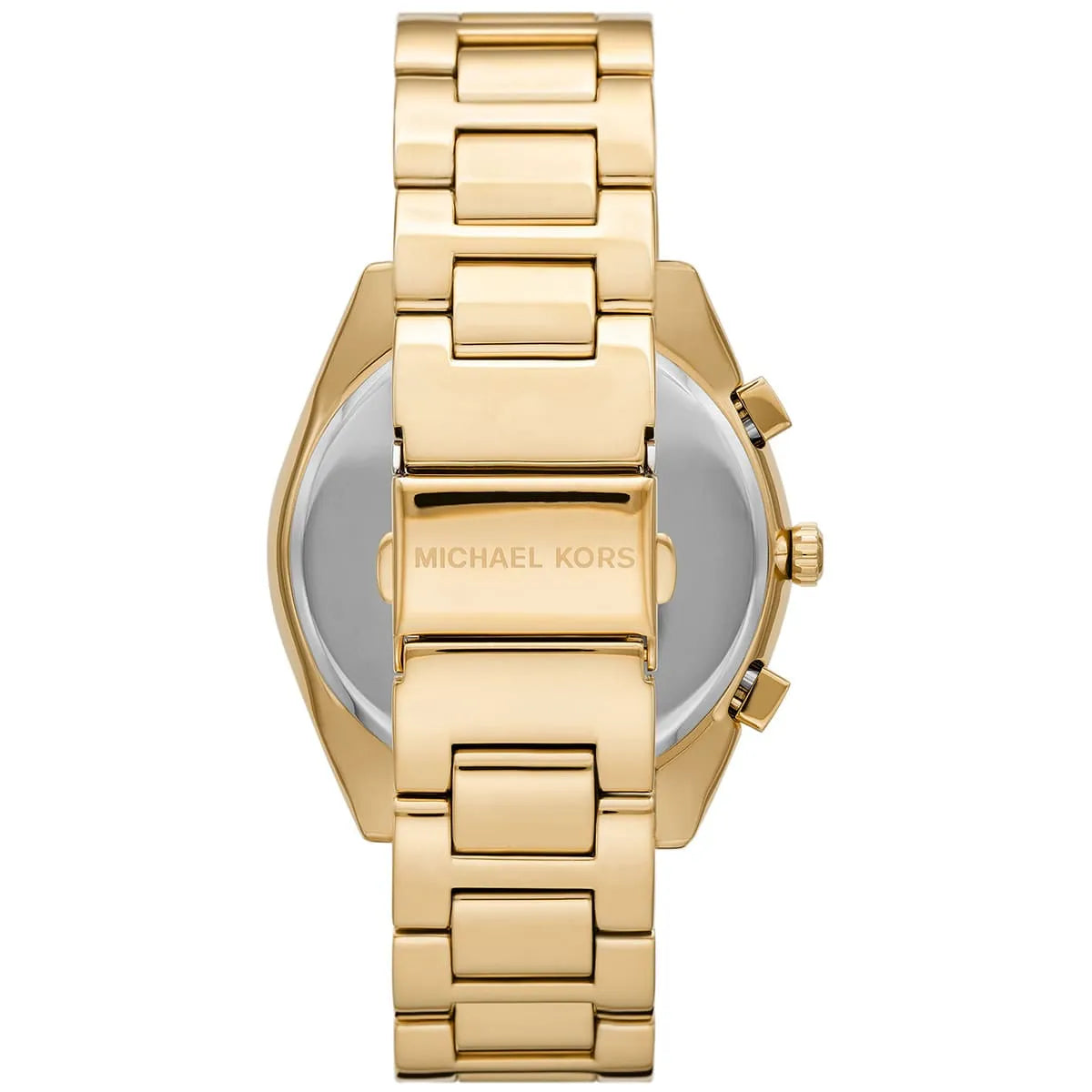 Michael Kors MK8995 case back showing stainless steel construction and brand engraving
