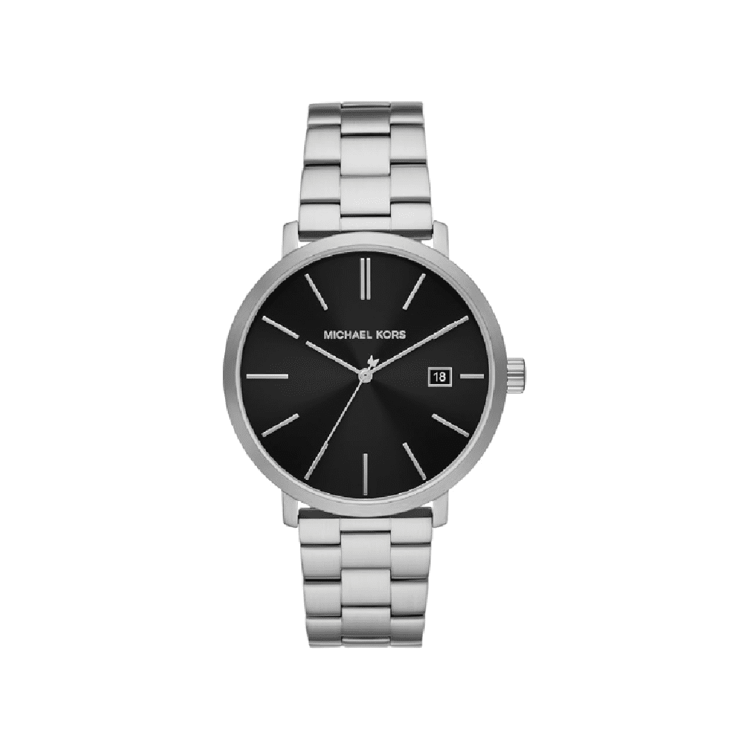 Michael Kors Quartz Black Dial Silver Steel Strap Men's Watch - MK9133