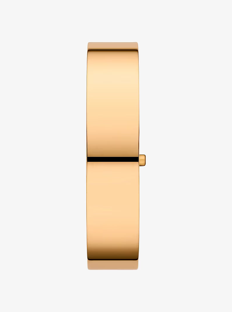 Michael Kors MKO1142 gold-tone bangle watch with clasp closure detail
