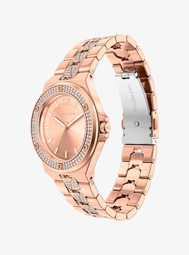 Michael Kors Lennox Pavé Rose Gold-Tone Women's Watch - MKO1247
