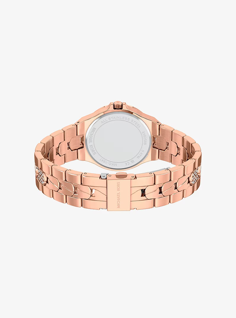 Michael Kors Lennox Pavé Rose Gold-Tone Women's Watch - MKO1247