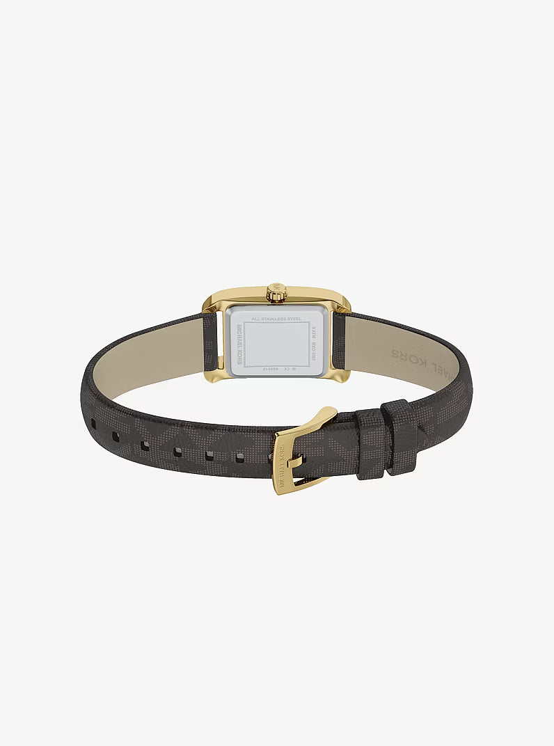Michael Kors Mini Monroe Gold-Tone and Logo Strap Watch - MKO1265