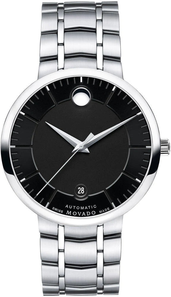 Movado 1881 Automatic Black Dial Silver Steel Strap Men Watch - 0606914