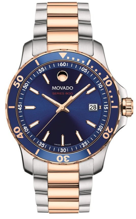 Movado Two-Tone Steel Blue Dial Men's Swiss Made Watch - 2600149