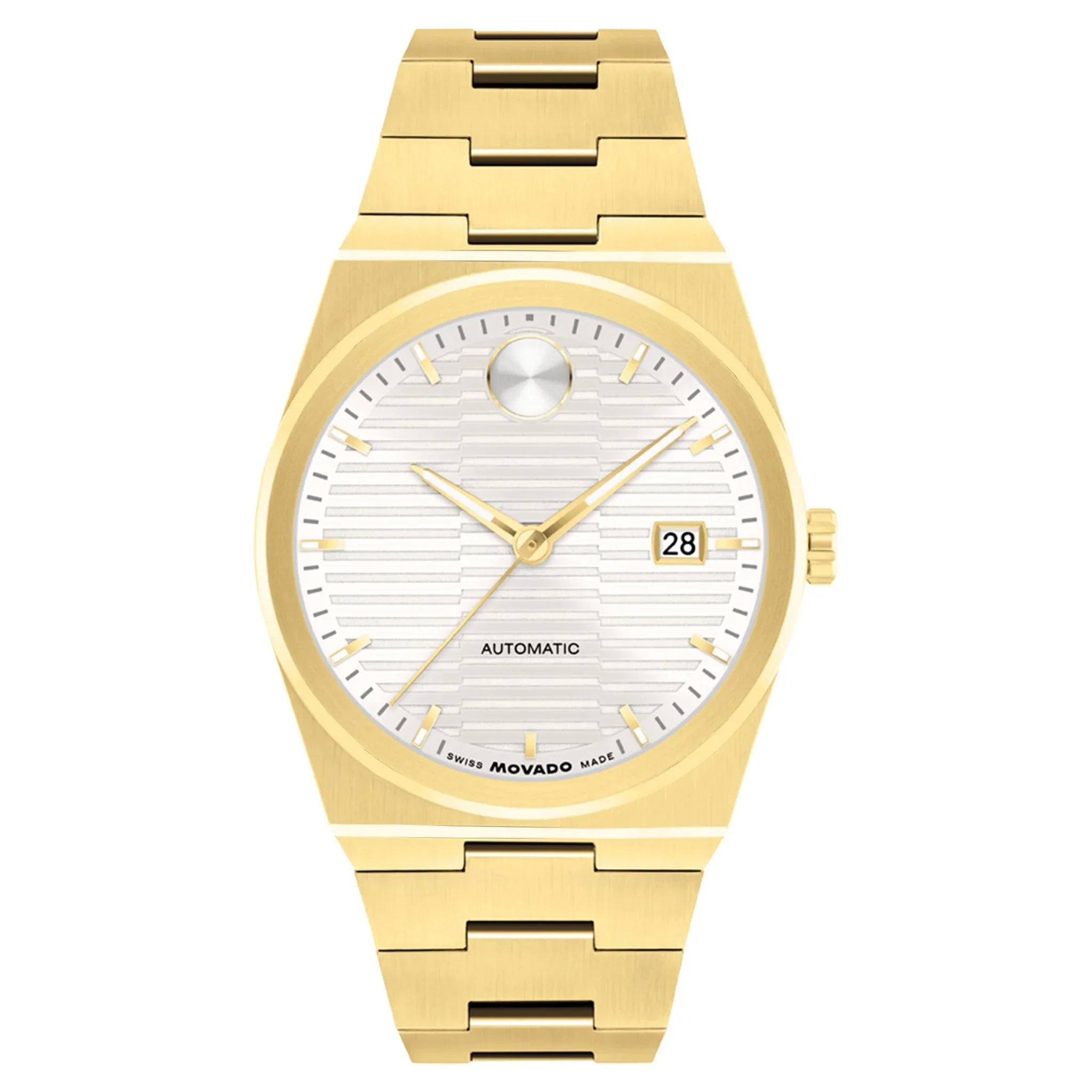 Movado Gold Steel White Dial Automatic Swiss Made Men's Watch - 3600943