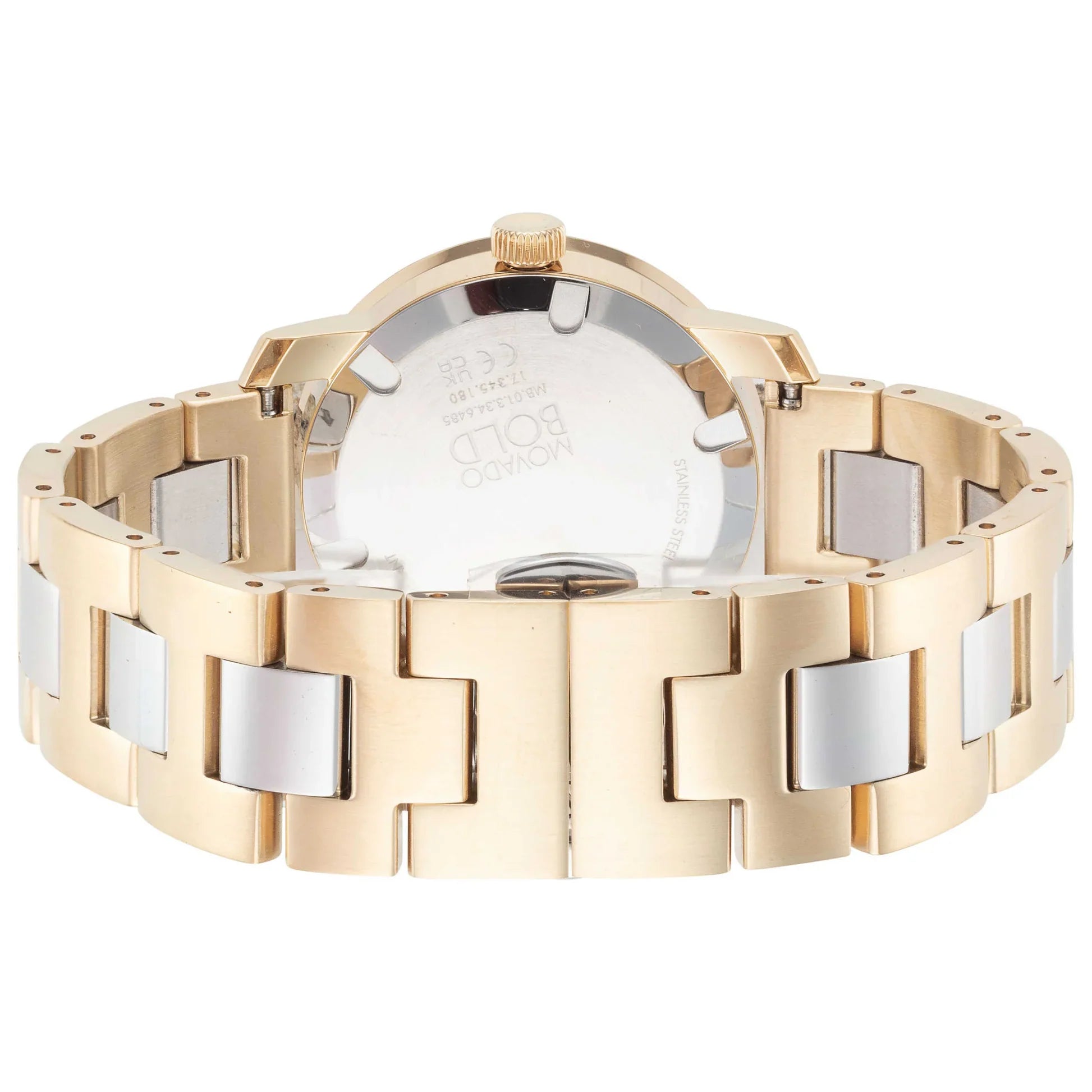 Movado Bold Silver Dial Yellow Gold PVD Ladies Watch - 3600129
