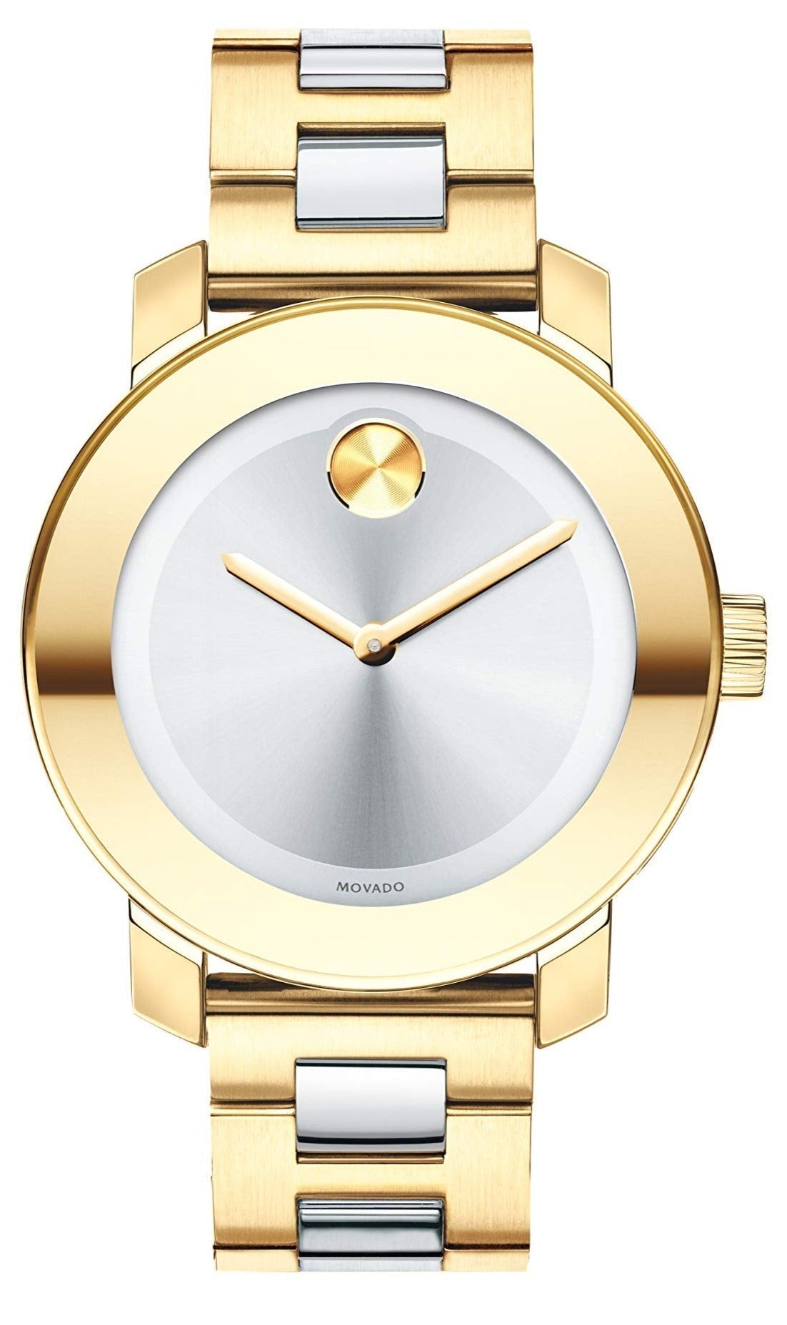 Movado Bold Silver Dial Yellow Gold PVD Ladies Watch - 3600129