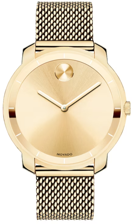 Movado Bold Gold Dial Gold Mesh Bracelet Women Watch - 3600242