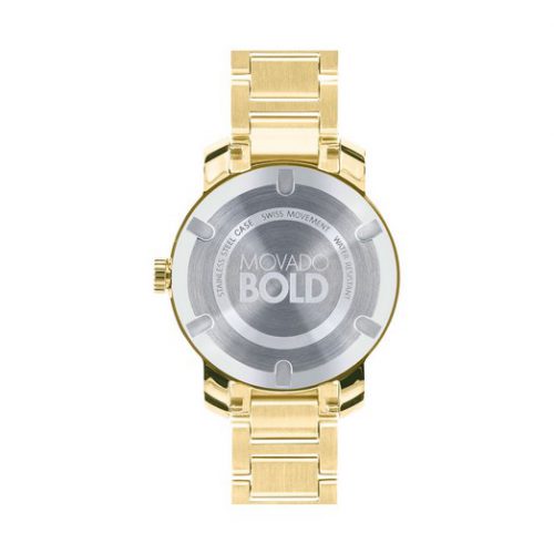 Movado Bold Gold Dial Gold Steel Strap Women Watch - 3600323