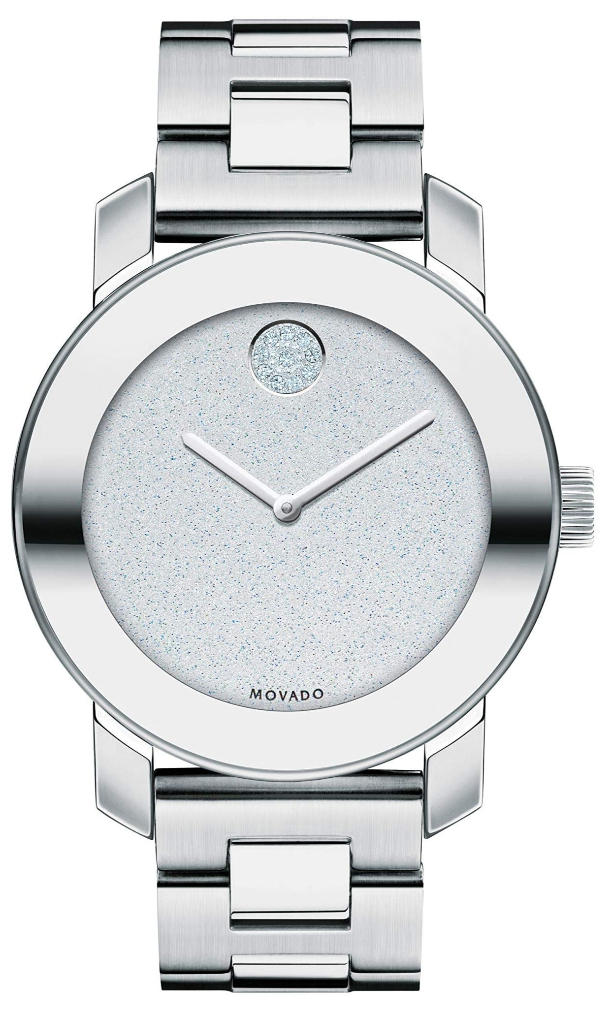 Movado Bold ladies watch with silver dial and stainless steel bracelet