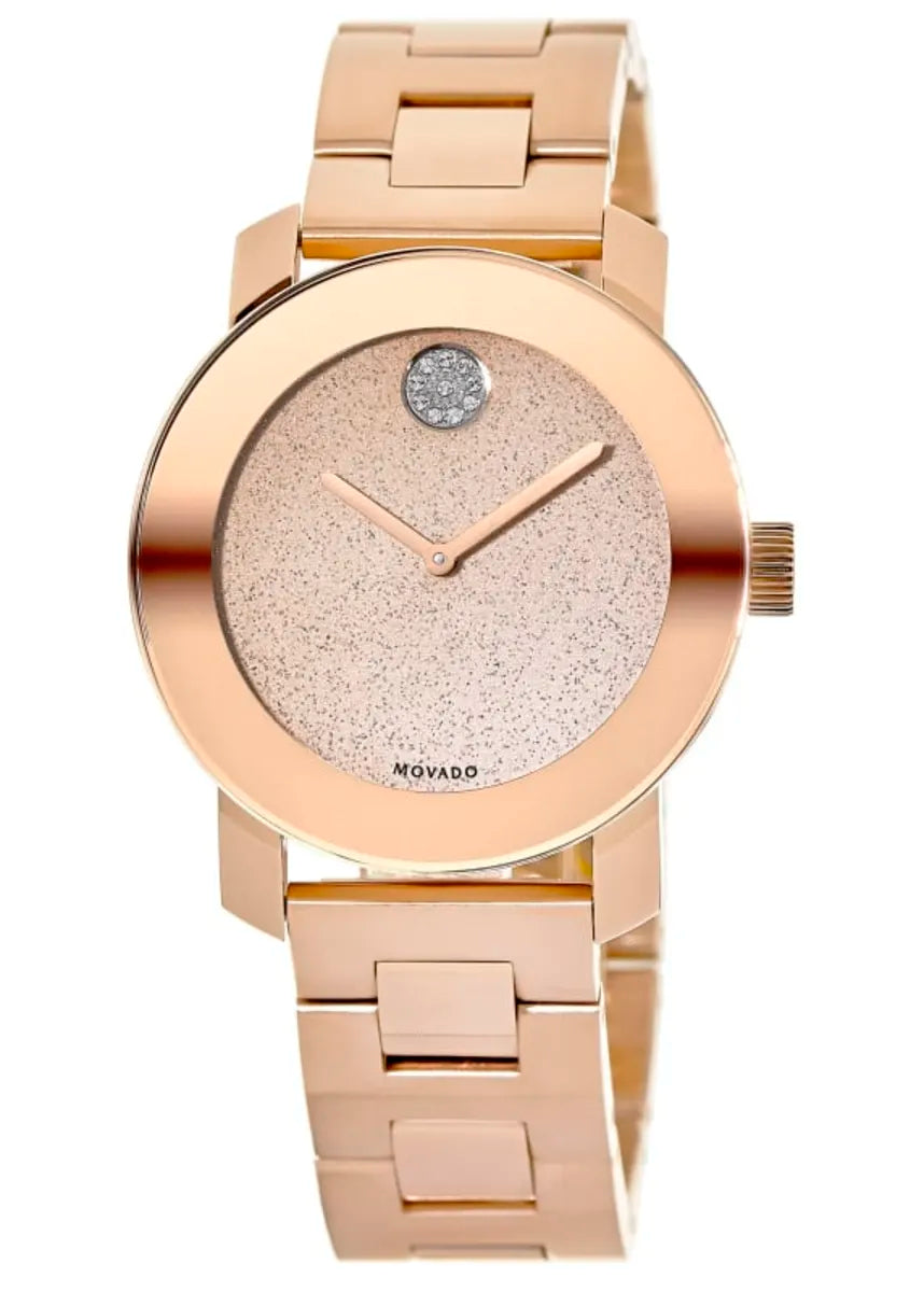 Movado Bold Bronze Dial Rose Gold Ion-plated Ladies Watch - 3600335