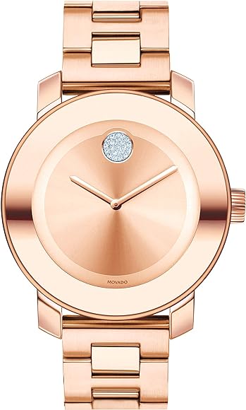 Movado Bold Bronze Dial Rose Gold Ion-plated Ladies Watch - 3600335