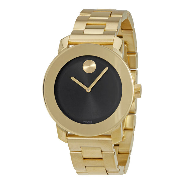 Movado Bold Black Dial Gold-tone Unisex Watch #3600397 - Watches of New Zealand