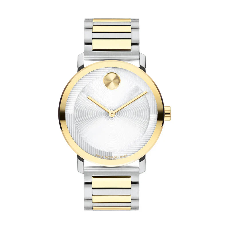 Movado BOLD Evolution 2.0 40mm watch with silver dial, two-tone stainless steel bracelet